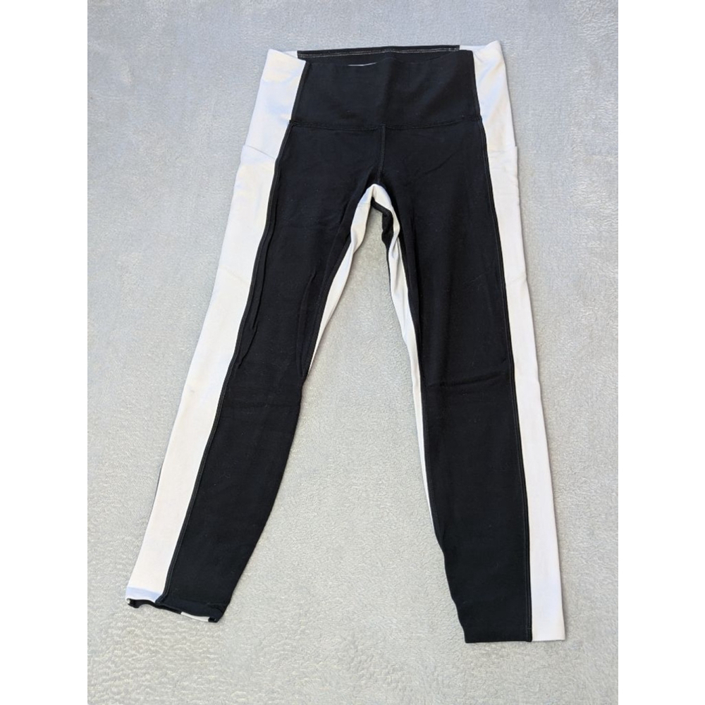 Women's Athleta Black & White Colorblock Leggings SP
